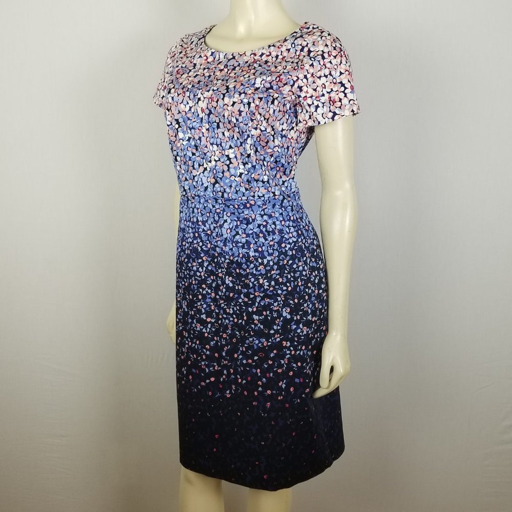 Talbots floral sheath blue dress sz 6 - Picture 3 of 8
